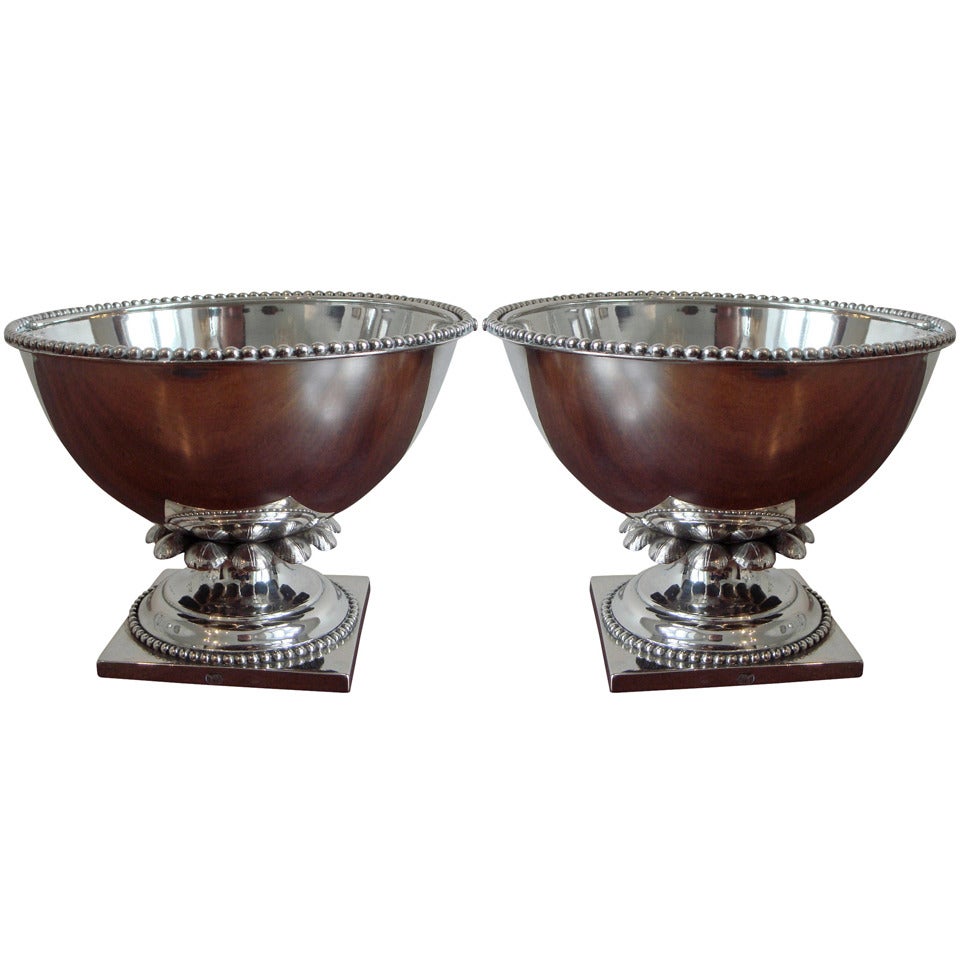Pair of Danish Silver Sugar Bowls, Late 18th Century