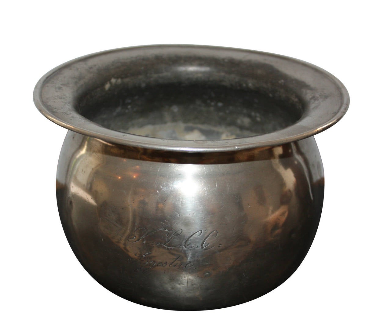 Early 19th Century Pewter Saucepan or Flowerpot 1