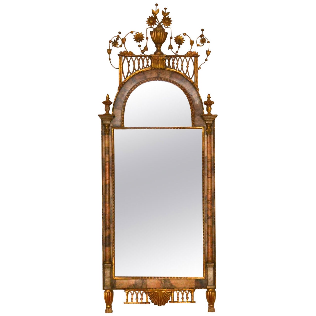 18th Century Altona Mirror with Bilbao Marble For Sale