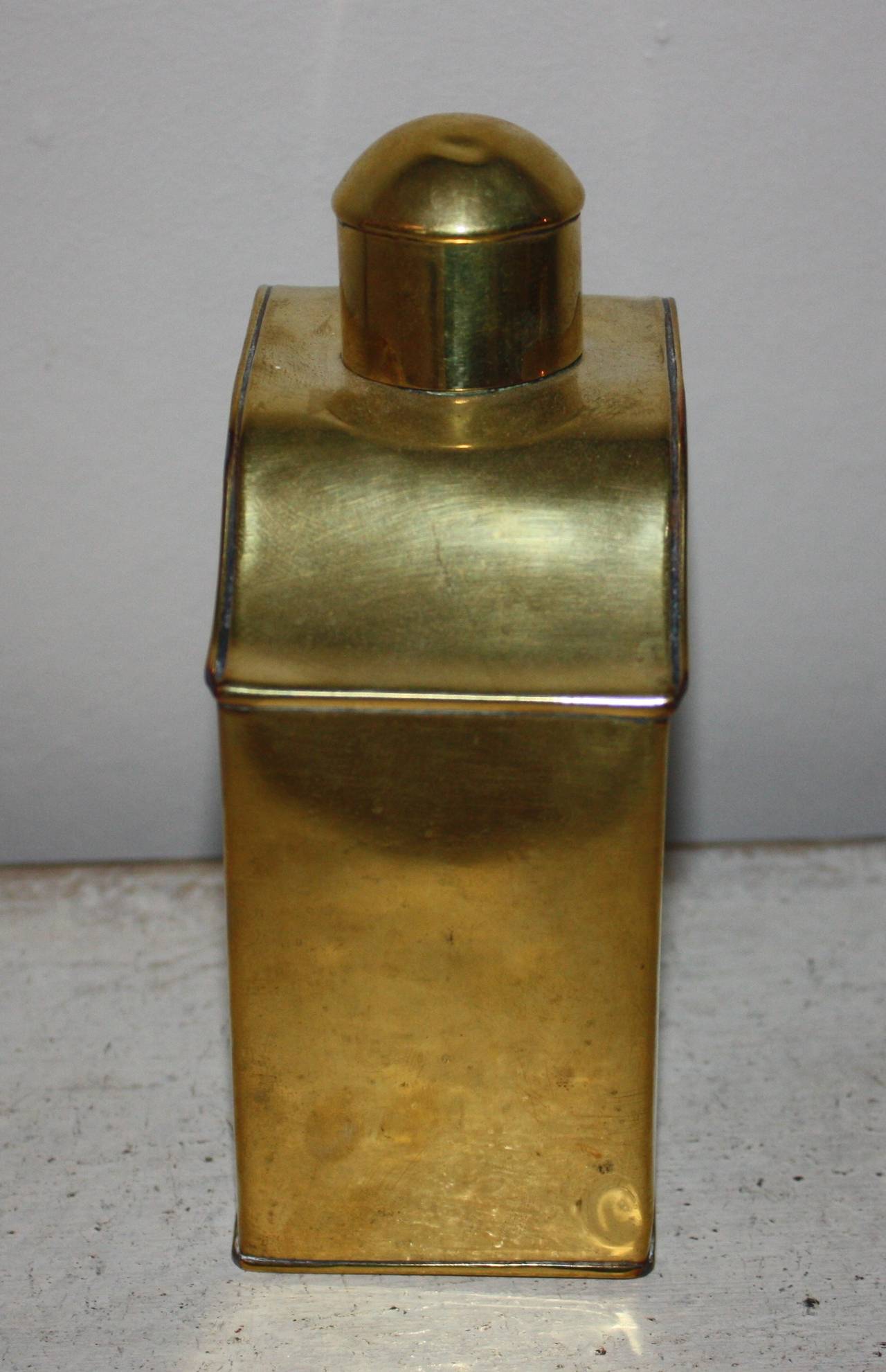 British 19th Century Victorian Brass Tea Caddy