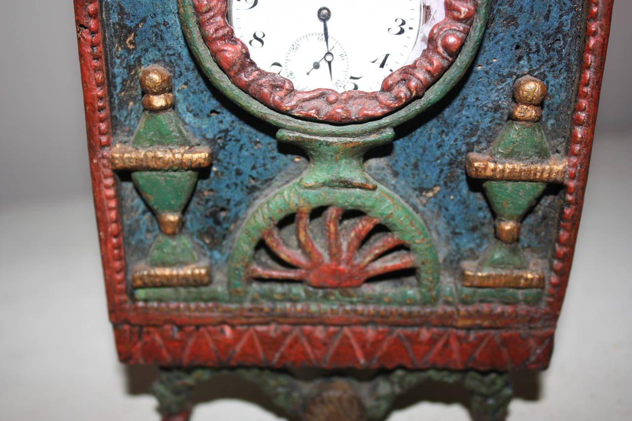 Scandinavian 18th Century Folk Art Carved Watch Holder For Sale 1