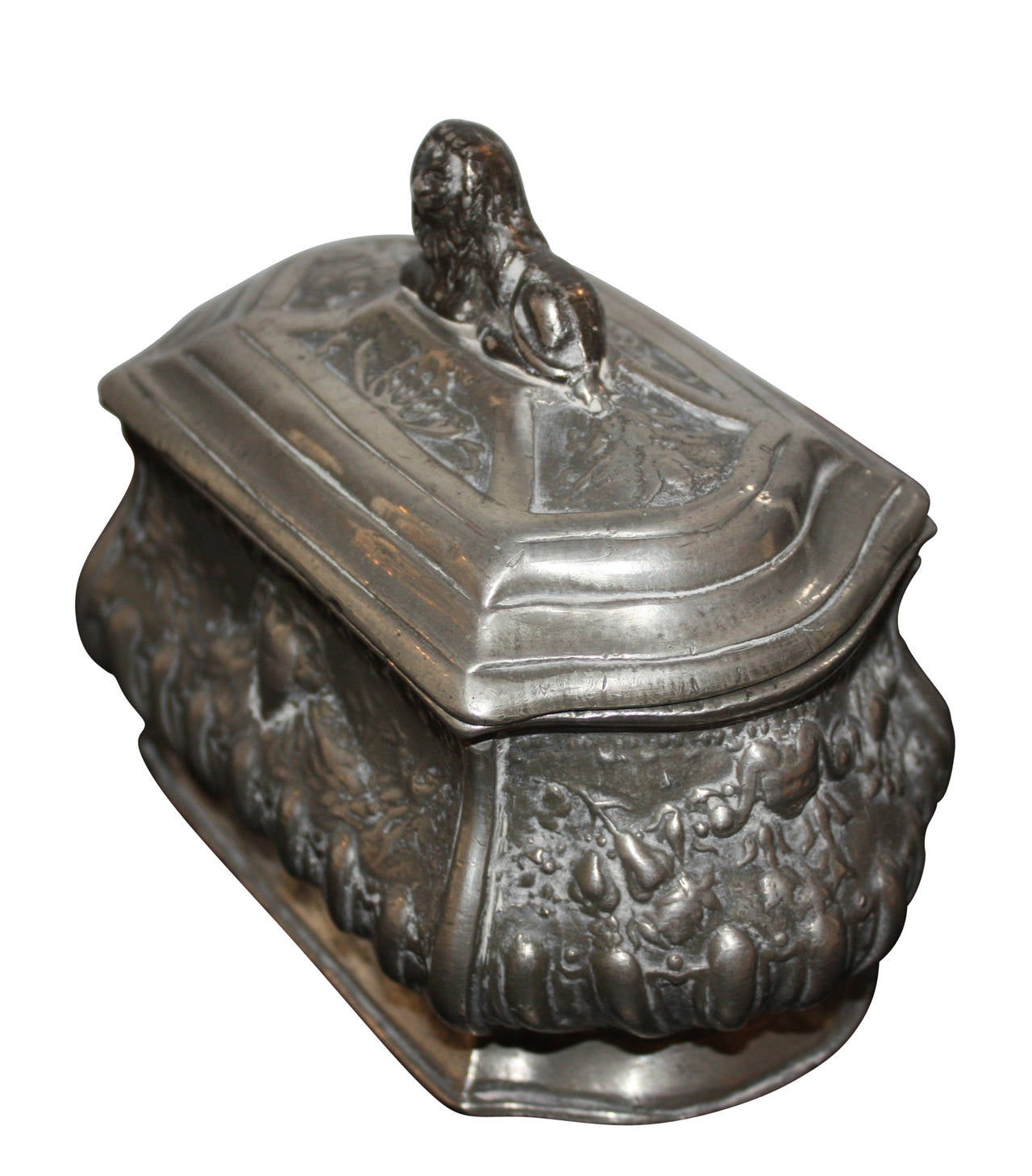 Rococo Pewter Tea Caddy For Sale 1