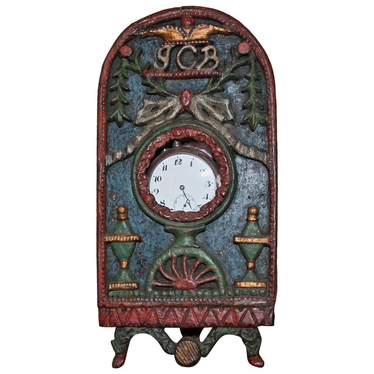 Scandinavian 18th Century Folk Art Carved Watch Holder