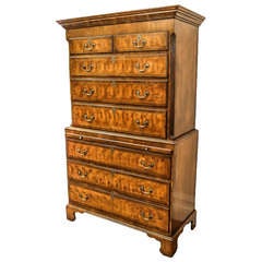 Wonderful Yew-Wood, "Oyster" Chest on Chest