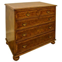 Victorian Yew - Wood  "Oyster" Chest of Drawers