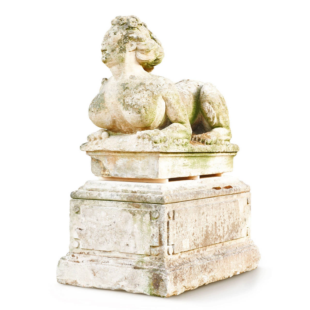 Pair of Magnificent French Limestone Sphinxes, circa 1780s In Excellent Condition In Greding, DE