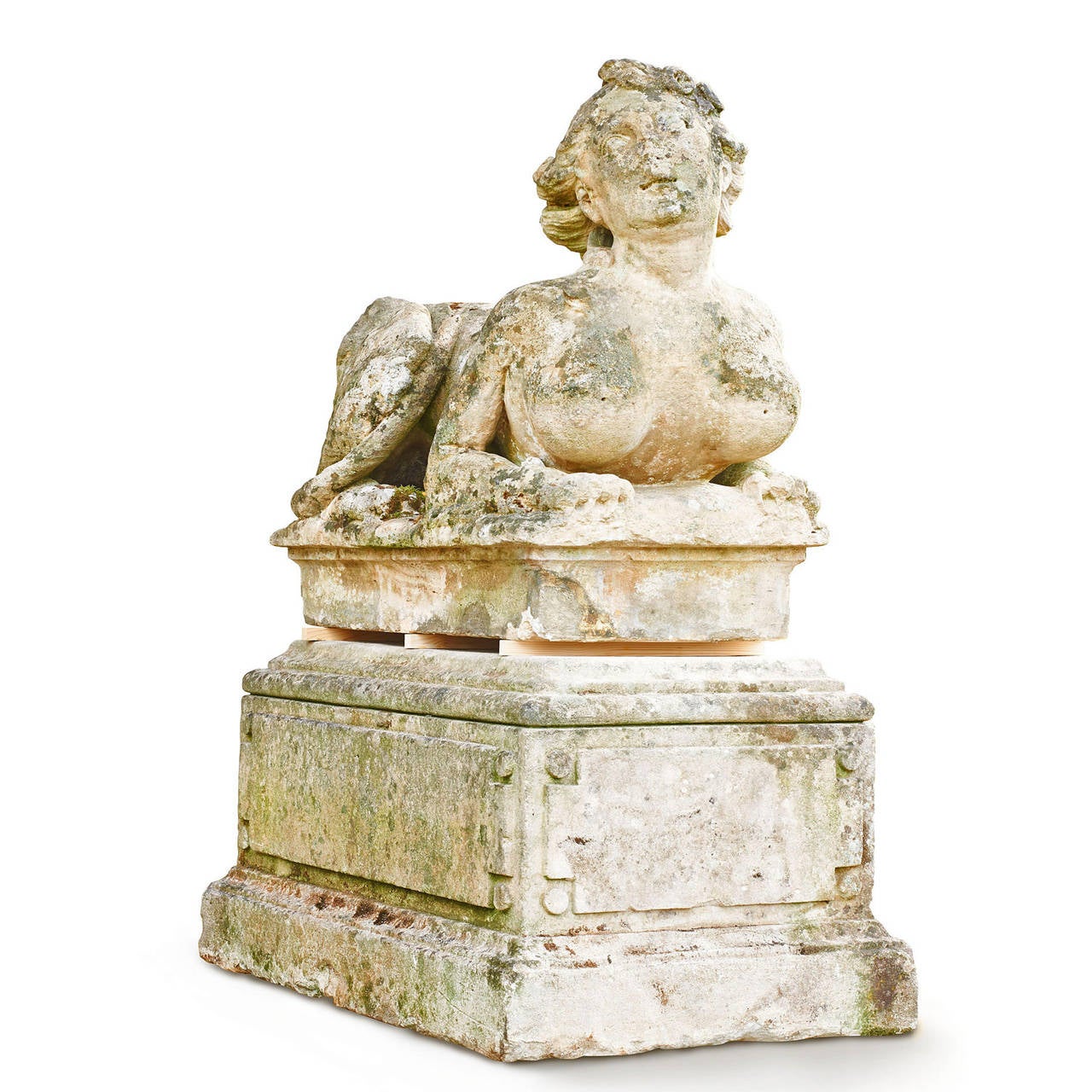 18th Century Pair of Magnificent French Limestone Sphinxes, circa 1780s