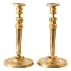 Very Beautiful Pair of Empire Candlesticks, circa Early 19th Century