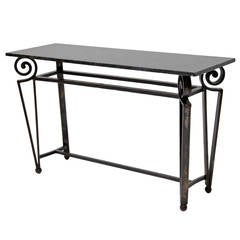 Beautiful French Console Table with Black Marble Top