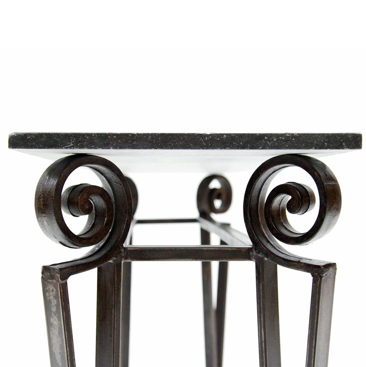 20th Century Beautiful French Console Table with Black Marble Top