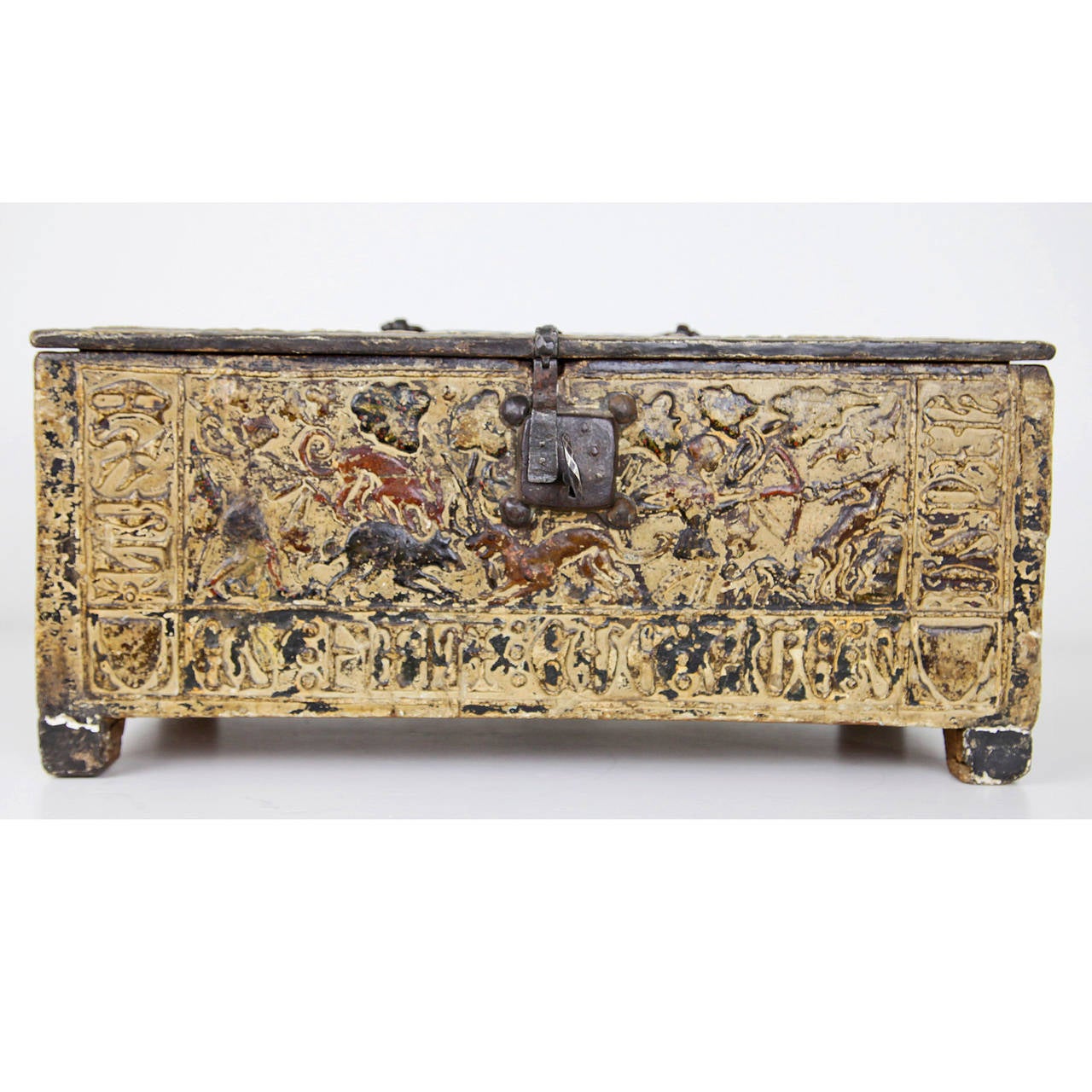 Stunning Exceptional Gothic Small Coffer from Italy, circa 1450
