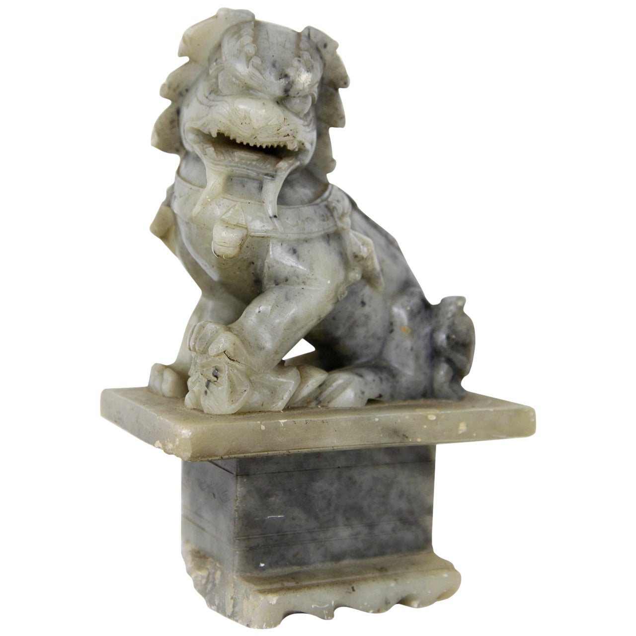 Very Nice Chinese Marble Fu Dog, circa 19th to 20th Century