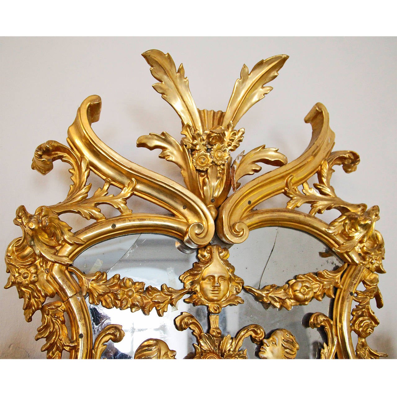 Magnificently Florence Palace Mirror, circa 1750 - 1770.
The gilding was restored in the 19th Century.
Provenance: From a German collection. Acquired in Florence about 40 years ago.