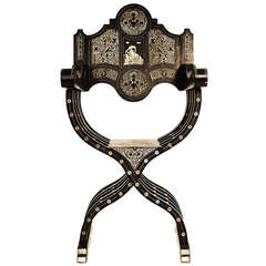 Gorgeous Italian Renaissance Revival Scissor Chair