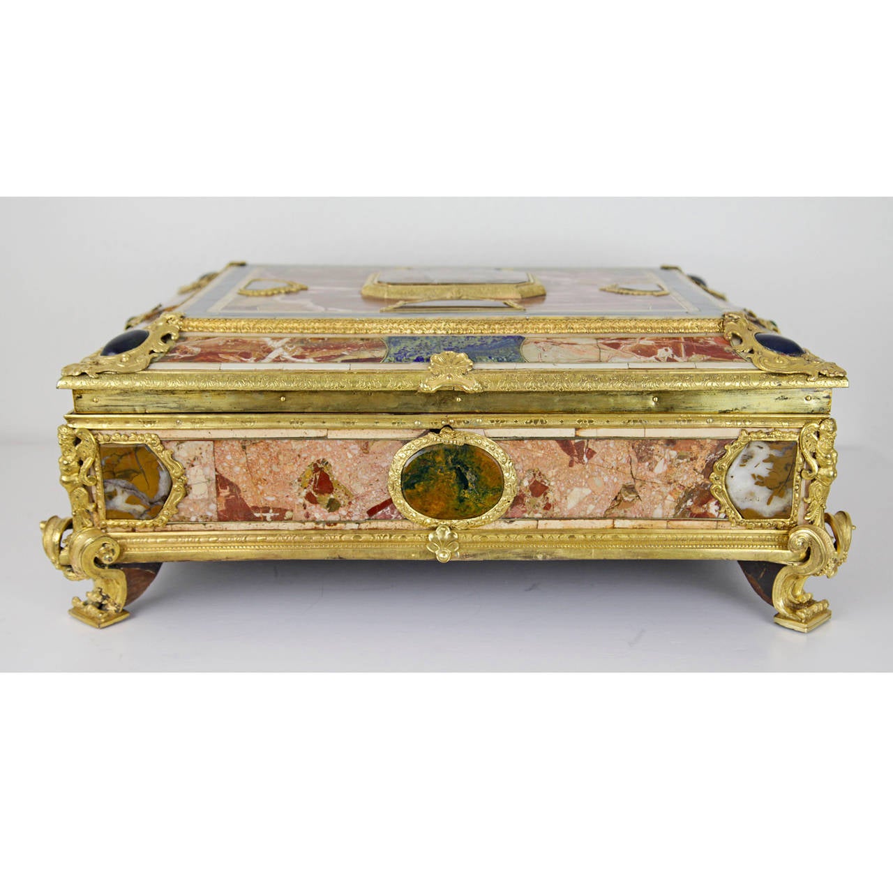 Stunning Document Casket with Marble and Semi-Precious Stones Occupied 1