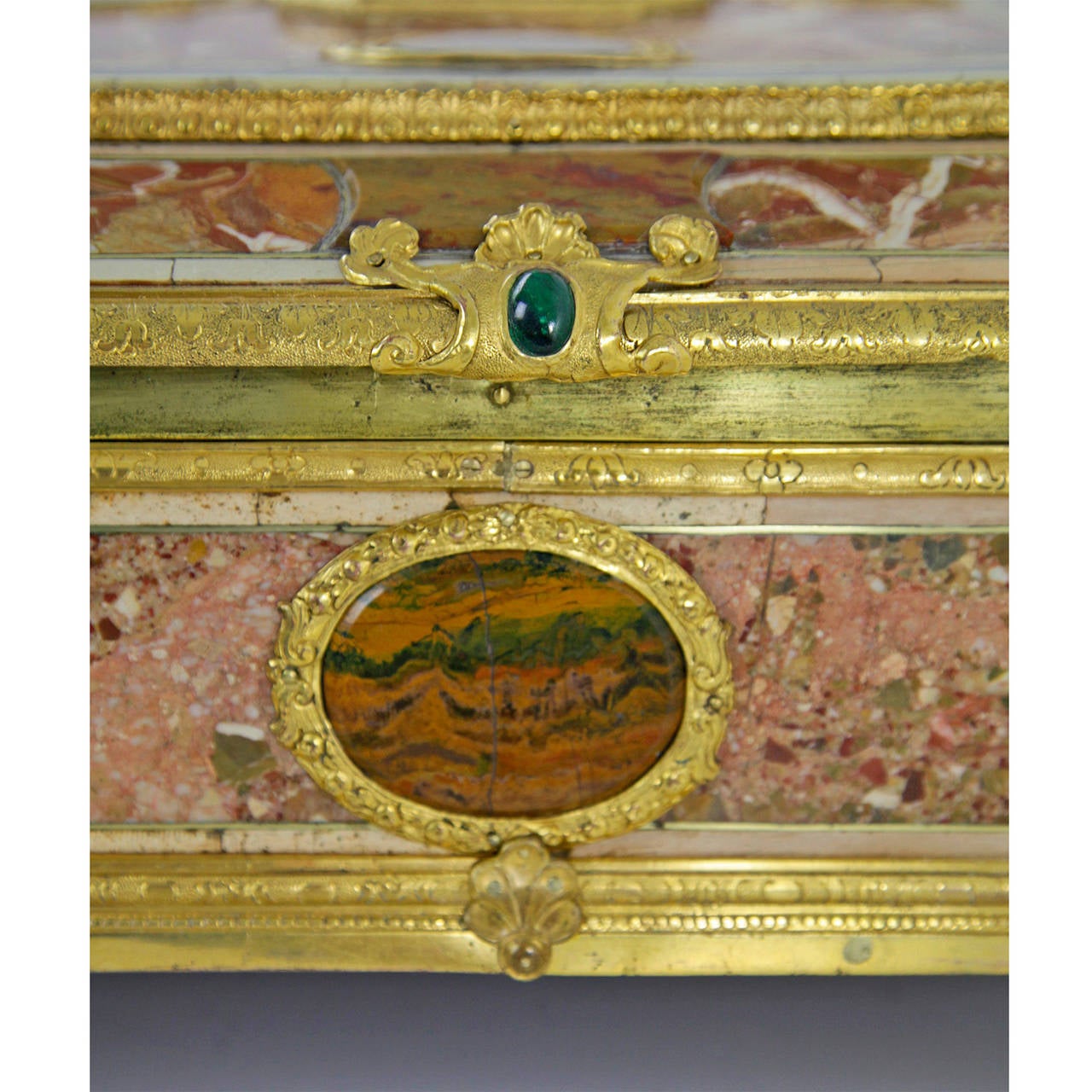 Stunning Document Casket with Marble and Semi-Precious Stones Occupied 2