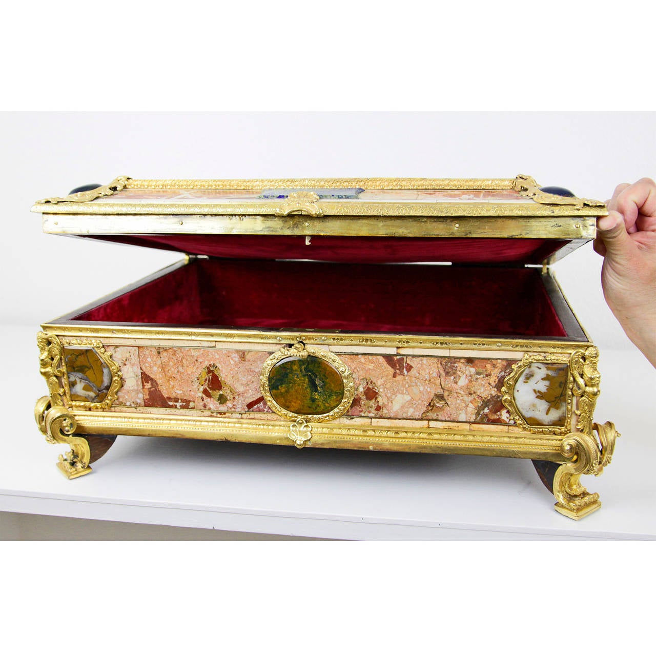 Stunning Document Casket with Marble and Semi-Precious Stones Occupied 4