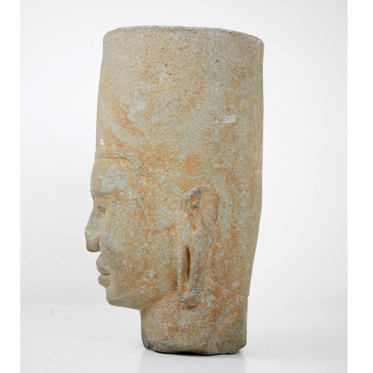 Stone Head from Cambodia, 19th Century