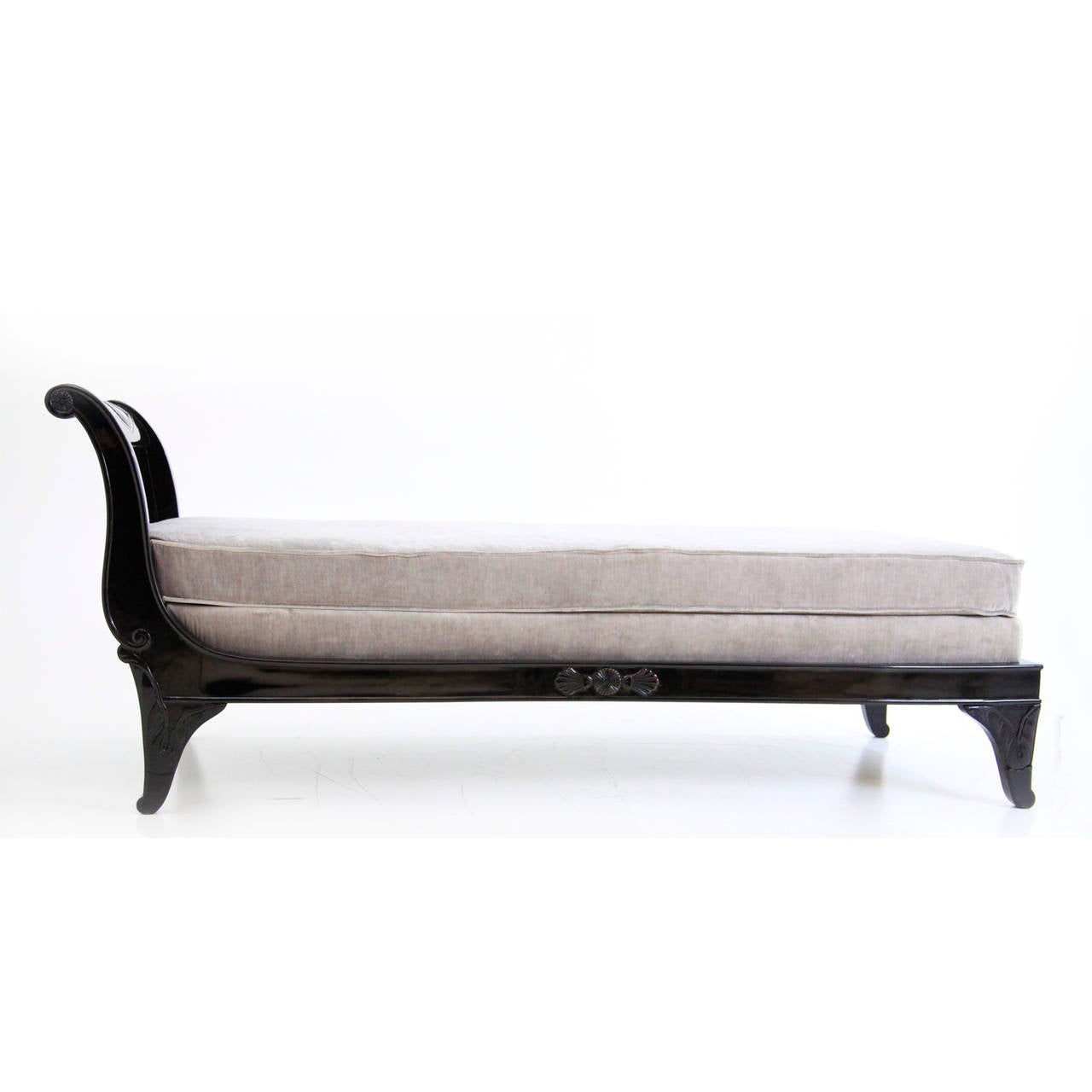 Neoclassical French Ebonized Recamier or Couch, circa 1830s