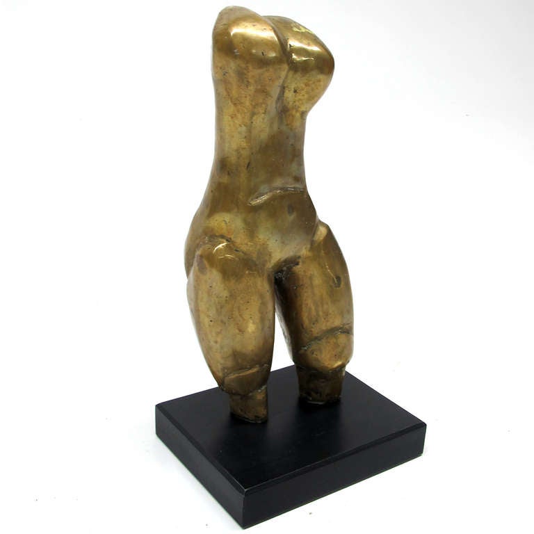 Extraordinary female torso made out of solid bronze. The initials of the artist - M. LAH 63 - and the date are engraved in the back of the left leg. Milena Lah (1920–2003) was a Slovene painter and sculptor.