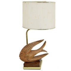 Italian Fish Lamp by P. Granchi from the Mid-20th Century