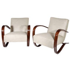 Antique Pair Armchairs by Jindrich Halabala from the 1930s