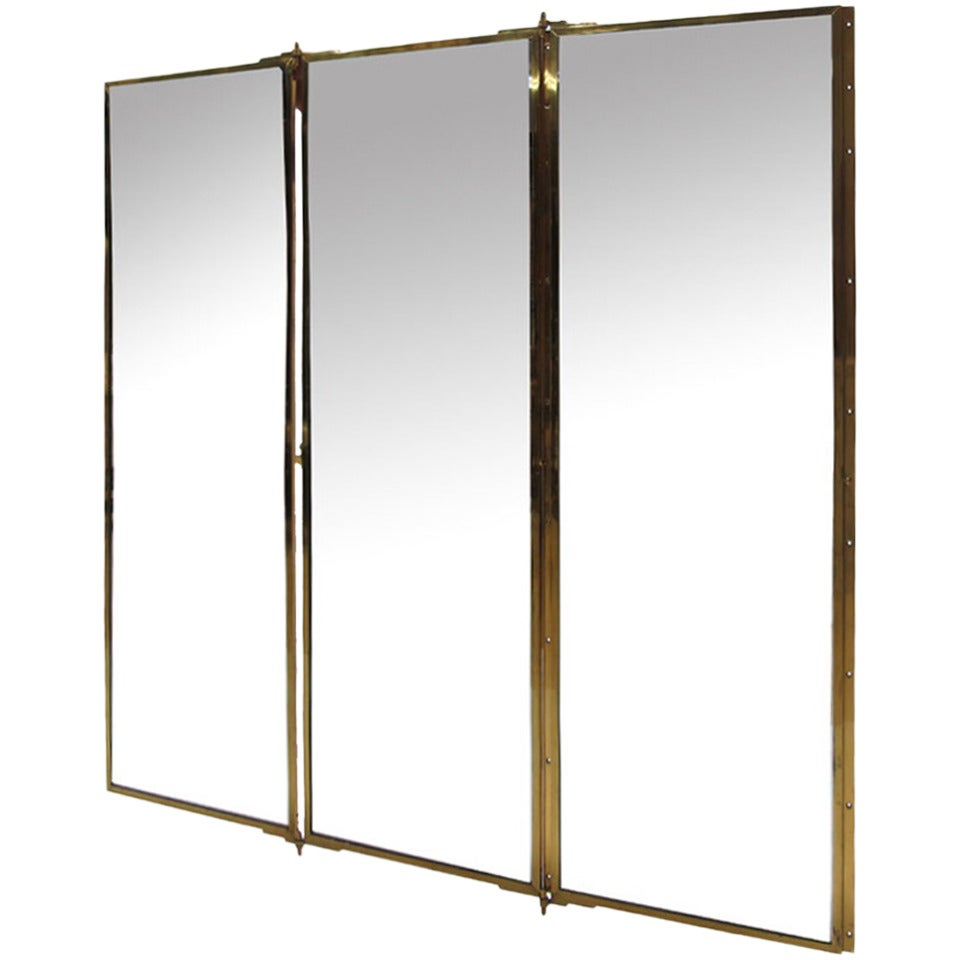 Miroir Brot Tryptich Mirror from the Yves Saint Laurent Shop, France