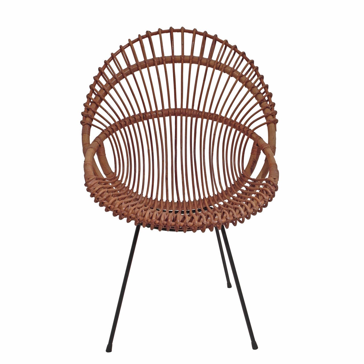 Wicker Bucket Chair, 1960s For Sale at 1stdibs