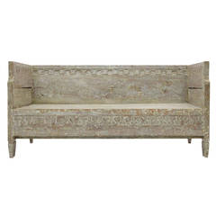 Neoclassic Bench with Meander Décor, Sweden 1780-1790