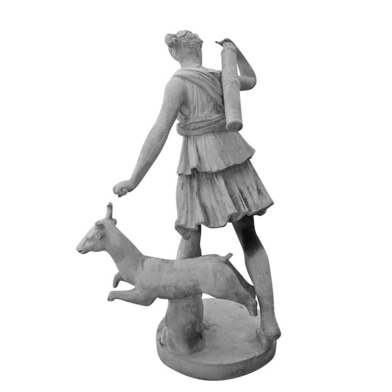 Neoclassical Pair of French Sculptures, Diana and Apollo, Late 19th Century
