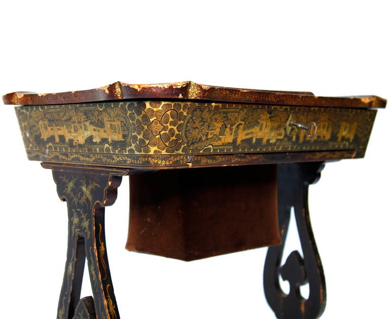 Chinese Lacquered Sewing Table 2