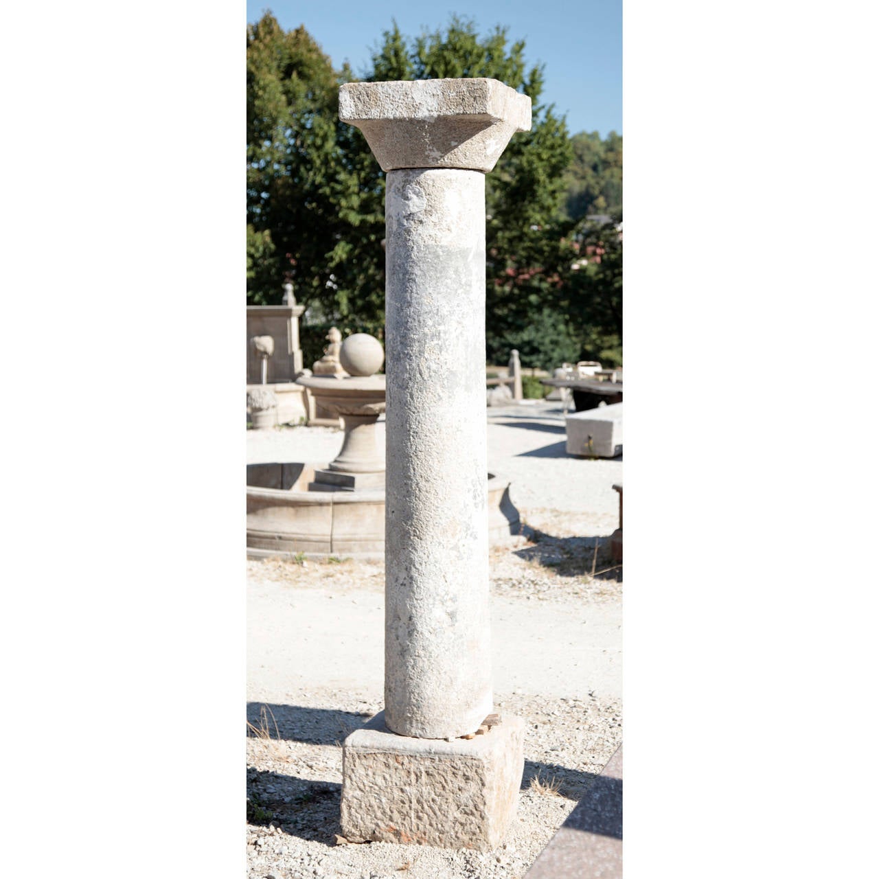 18th Century and Earlier Set of Six Granite Columns with Old Paint from the 18th Century