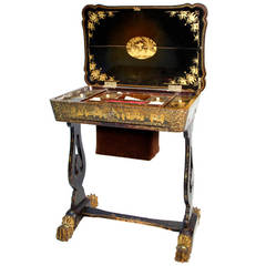 Chinese Lacquered Sewing Table
