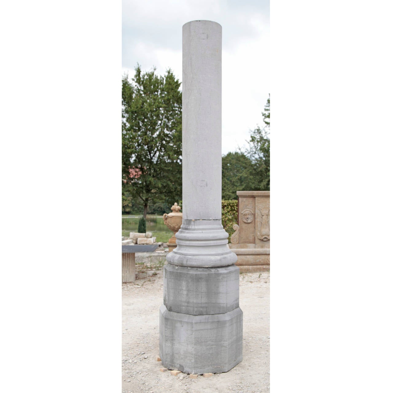 20th Century Monumental Pair of Marble Columns