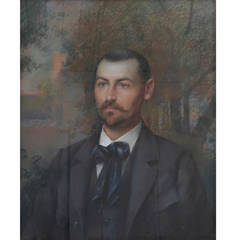 Pastel Drawing, Self-Portrait as a Middle-Aged Man by Delphin Enjolras, 1899