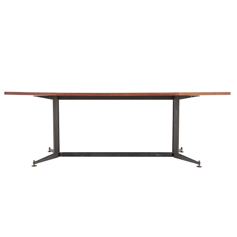 Great Table with metal feet, 1970s at 1stDibs