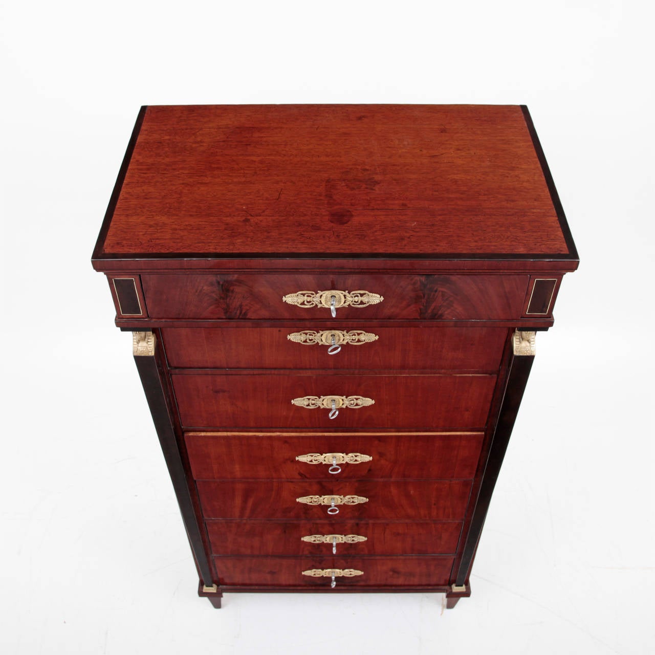 Neoclassical Vienna Empire Chest of Drawers or Semainaire from the 1810s