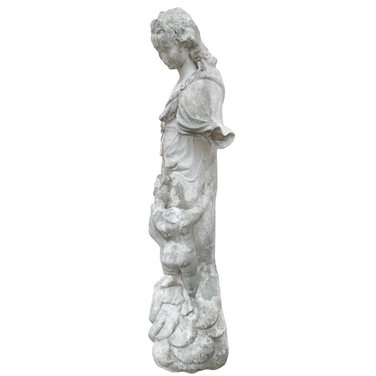 Baroque Female Marble Statue from 1750s.
