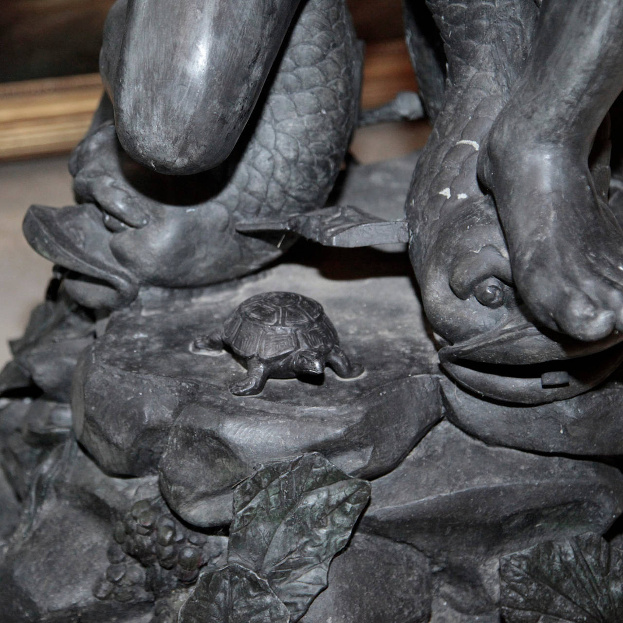 Italian Imposant Zinc Alloy Gargoyle, Depiction of Triton from the Mid-19th Century