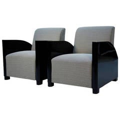 Antique Elegant Pair of Lebanese Art Deco Armchairs