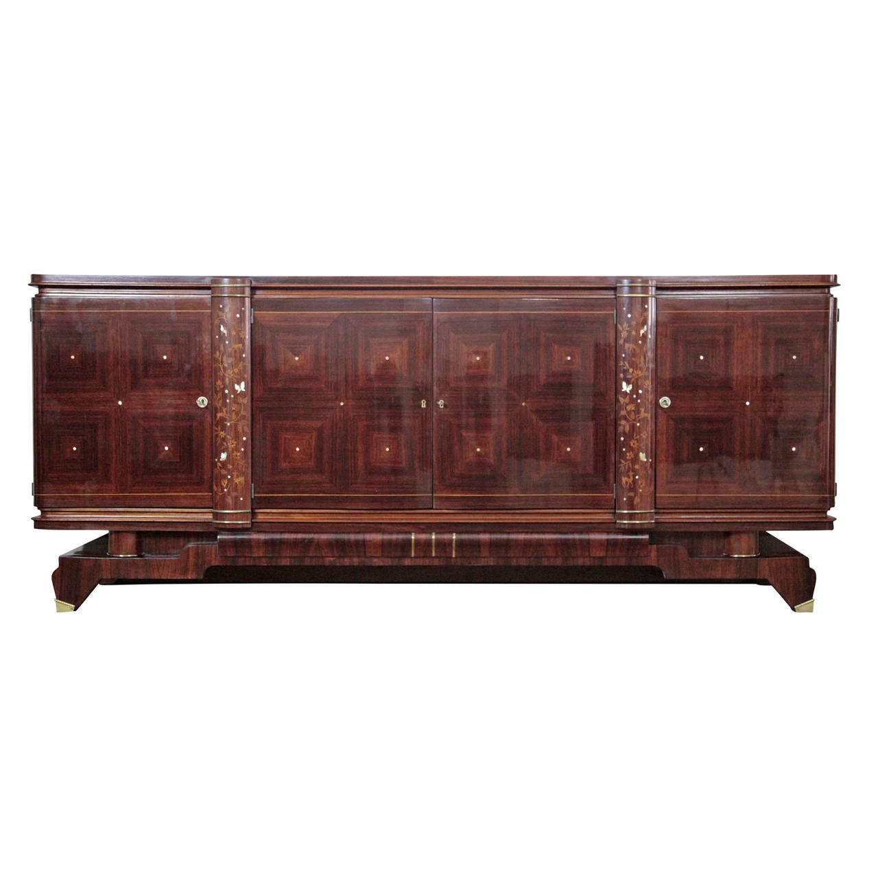 Rosewood French Art Deco Sideboard in Style of Jules Leleu from the 1920s