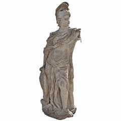 Gorgeous German Sandstone Statue of Goddess Minerva, 18th Century.