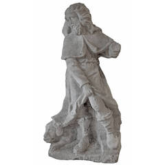 Elegant Austrian Sandstone Statue of Saint Roch from the 18th Century.