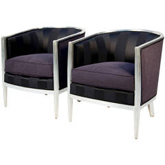 Pair of French Art Deco Bergeres 1