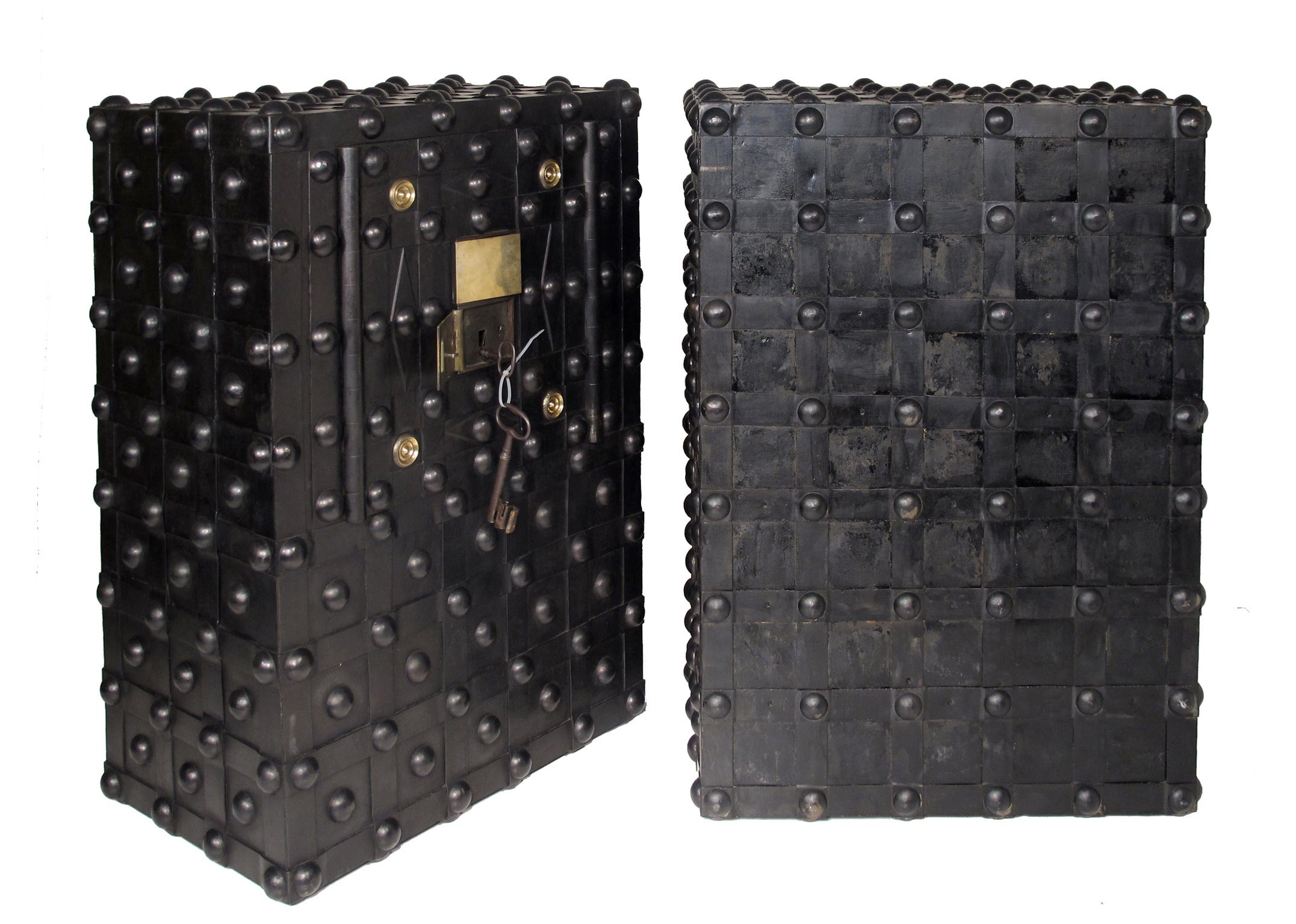Magnificent Pair of French Charles X Hobnail Safes