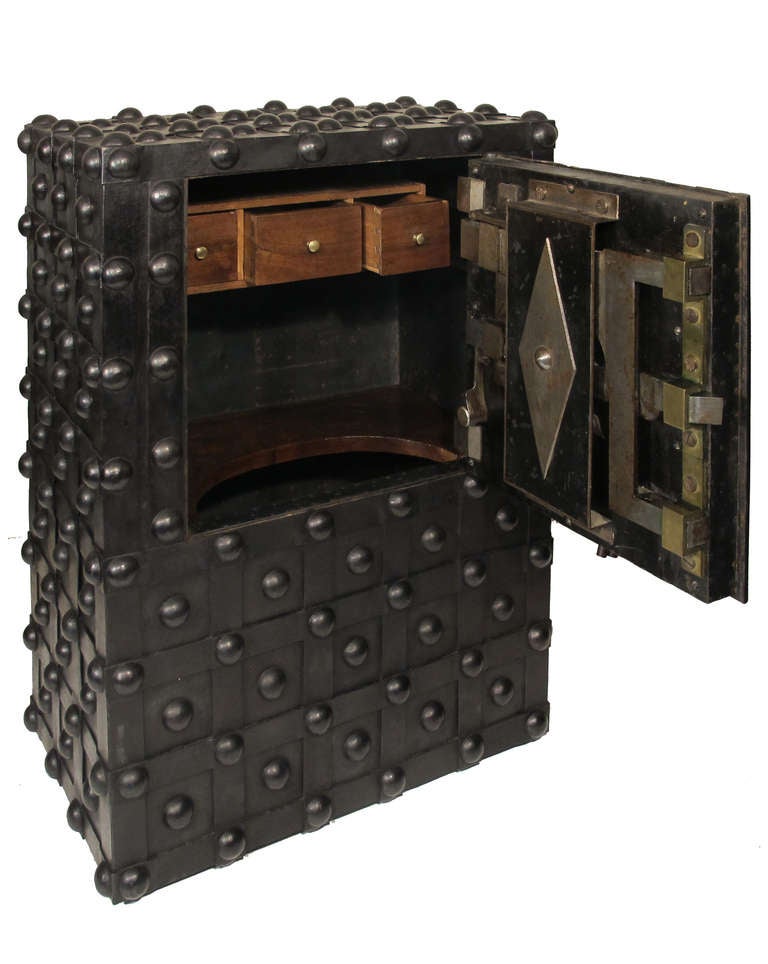 19th Century Magnificent Pair of French Charles X Hobnail Safes