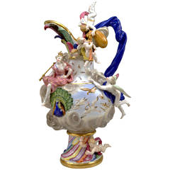 Antique Meissen Porcelain Huge Ewer Air by Kändler Made 19th Century
