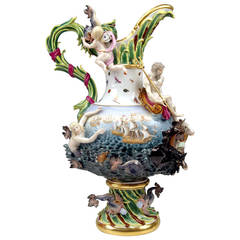 Antique Meissen Porcelain Huge Ewer Water by Kändler made 19th century