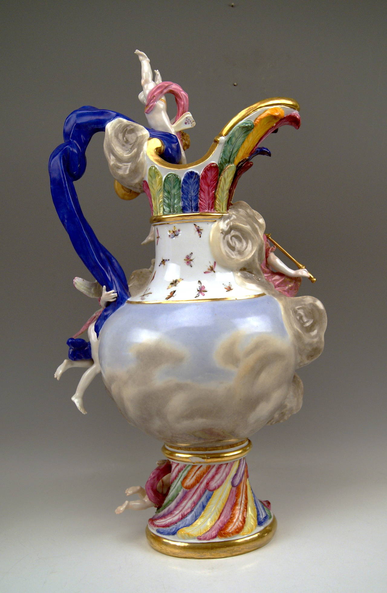 Baroque Meissen Porcelain Huge Ewer Air by Kändler Made 19th Century