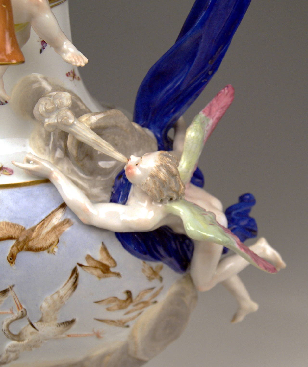 Painted Meissen Porcelain Huge Ewer Air by Kändler Made 19th Century